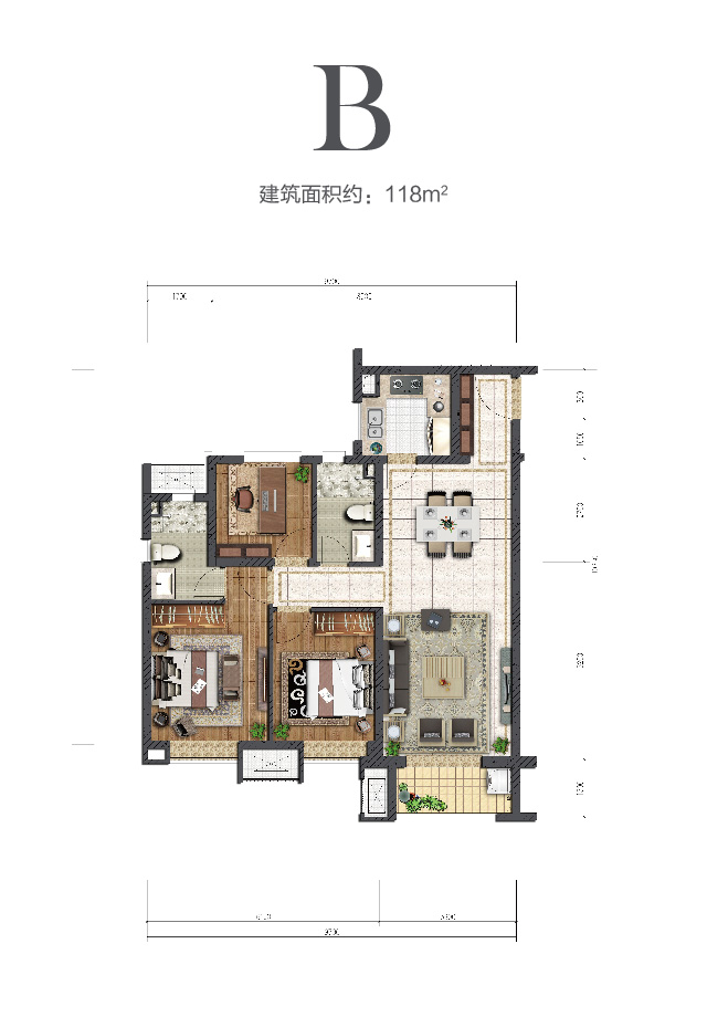 金輝中環云著118㎡戶型圖